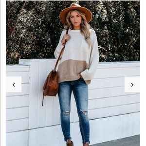 NWT Last Minute Colorblock Pocket Sweater